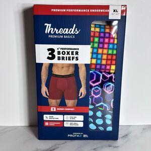 Threads Men's Underwear 6" Premium Performance Boxer Brief, Performance Size XL